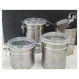 Metal Canisters, Utensils, & Utensil Holder