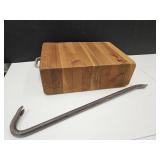 Nice Butcher or Cutting Block 16 x 5"h & Crowbar