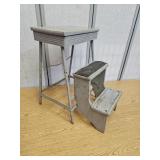 Primitive Wood Seat, Fold Out Step Stool