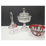 EAPG Compote 7.5:T, Deep Ruby Crystal 4.5" Bowl +