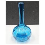 Vingate Turquoise Hand Painted Bottle Vase 7 3/4