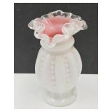 4.5 inch Fenton Melon Vase w Crack line see pic