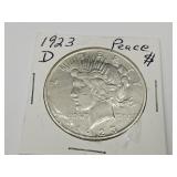1923 D Silver Peace Dollar Coin