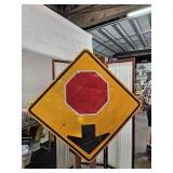 36" STOP AHEAD Metal Sign