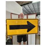 Metal STRAIGHT AHEAD Sign  24 x 49"