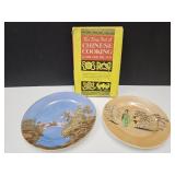 2 VTG Chine/Japan Plates & 1962 VTG Fine Art Cookg