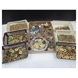 Assort Lamp Parts, box caps, washers, weights