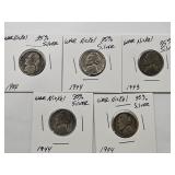 Lot of 5 War Time Nickels