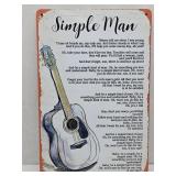New Simple Man Lyrics Metal Sign 8" x 12"