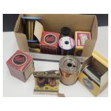 Lot of Copper & Metal Wire & Advert. Boxes
