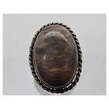 Sterling Silver & Labradorite Ring Sz 6