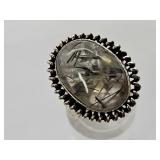 Sterling Silver & Quartz Ring Sz 9