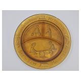 VTG  Amber  Glass MY PRETTY MAID SEE SAW Plate