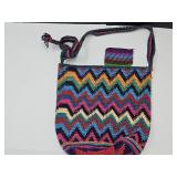 Guatemalan Crochet Bucket Bag Purse 13" w