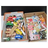 Melissa & Doug Wood Town Pieces With Vehicles