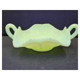 Uranium Glass Fenton Dish 7" W