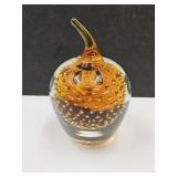 Unmarked Glass Apple Paperweight