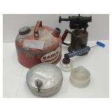 Vtg Scout Canteen, Hand Torch, Sprayer, & Gas Can