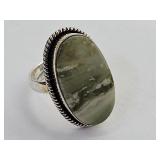 Sterling Silver & Agate Ring  Adj. Sz