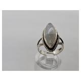 Sterling Silver & Quartz Ring Sz 6.5