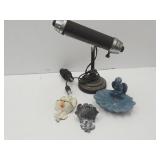 2 Cast Iron Holy Water Angels 5.5 "L, Desk Lamp +