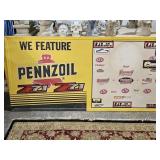 Metal PENNZOIL Advertising Sign 6 ft x 35" High
