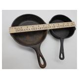 2 Personal Size Iron Skillets
