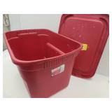 Red 73 qt Sterilite Storage Tote