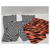 Tiger Striped Shorts, Checkered Flare Pants XL