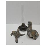 Metal Seals up to 5.5"H VTG Finger Candle Holder l