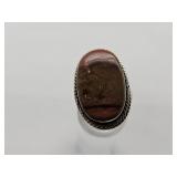 Sterling Silver Agate Ring Sz 7.5