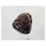 Sterling Silver Agate Ring Sz 11