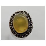 Sterling Silver Citrine Ring Adj Sz