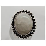 Sterling Silver White Quartz Ring Sz 7