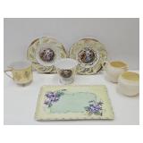 Royal Haisley Tea Cup, Saucers , Belleek Cream +
