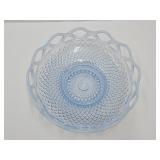 VTG Imperial Open Blue Lattice Glass Dish 8" w