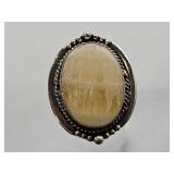 Sterling Silver Yellow Quartz Ring Sz 10.5