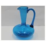 Vintage Hand Blown Glass Pitcher  7 3/4" h