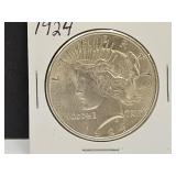 1924 Silver Peace Dollar Coin