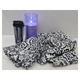 28 x83 Curtains, 9"h Battery Op Candle & COLTS Cup
