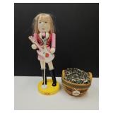 Limited Ed. Nutcracker 14"H & 5.5" Longaberger bsk