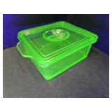 Uranium Refridgerator Dish With Lid 4.5"