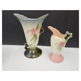 2 Hull Pottery Vases USA  W8 7 1/2' &   W3- 51/2'