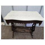Antique Hall Table w Marble Top 28.5 x 17 x 28' h