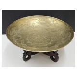 Heavy 12' w  Brass Chinese Dragon Bowl w Stand