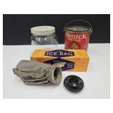 VTG Penick Syrup Bucket, Ice Bag w Box &  Jar