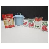 VTG Rawleigh's Tin, Mini Pan 4' h & Swanky Swigs