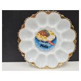 Anchor Hocking Egg Plate, Gold Trim, Never Used