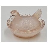 Vintage Miniature Hen on a Nest  2 1/2' h