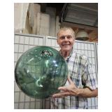 Vintage 16" Japanese  Glass Fishing Float Ball